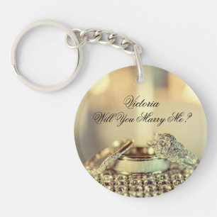 Porte-clefs Gold Me marierez-vous Nom de proposition Script