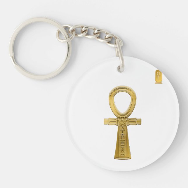 Porte-clefs Golden Ankh - Symbole de vie de l'Égypte antique (Devant)