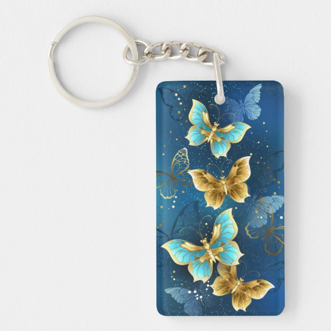 Porte-clefs Golden butterflies (Devant)