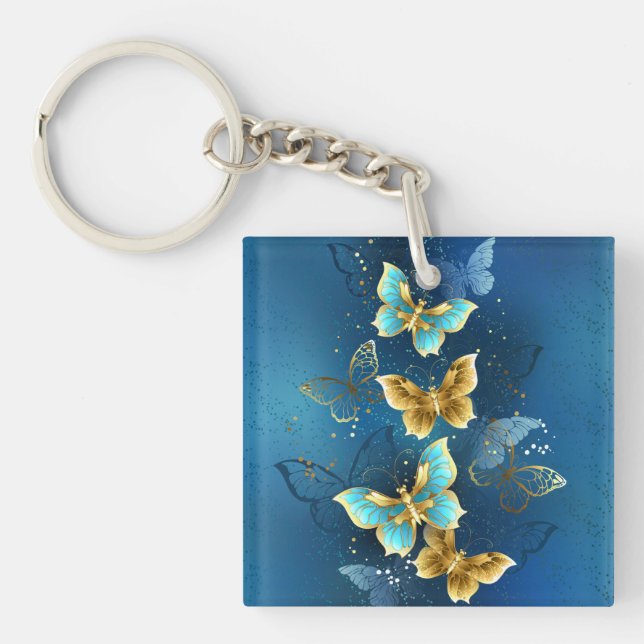 Porte-clefs Golden butterflies (Devant)