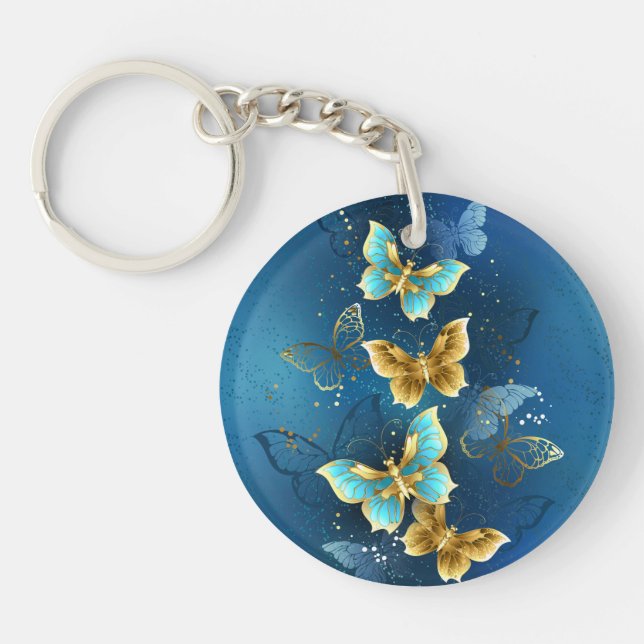 Porte-clefs Golden butterflies (Devant)