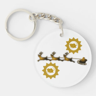 Porte-clefs Golden Deer Noël Père Noël blanc