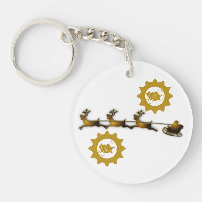 Porte-clefs Golden Deer Noël Père Noël blanc (Devant)