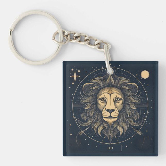 Porte-clefs Golden Leo Zodiac (Devant)