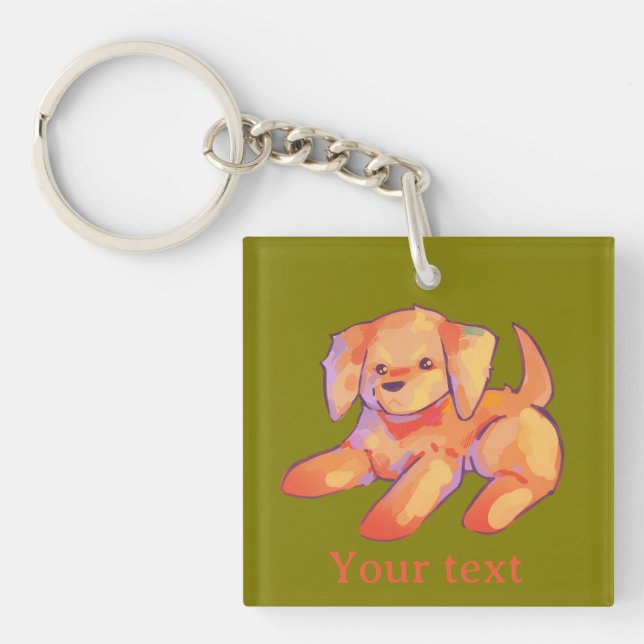 Porte-clefs Golden retriever, puppy (Devant)