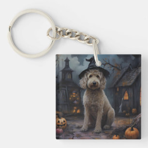 Porte-clefs Goldendoodle Citrouille Halloween effrayant