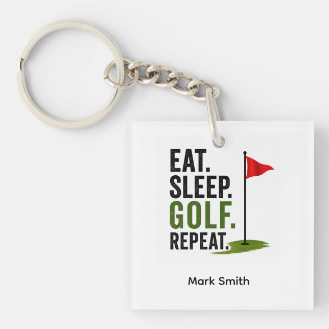 Porte-clefs Golf Manger Dormir Golf Répéter (Devant)