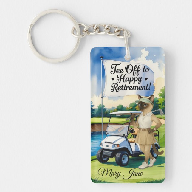 Porte-clefs Golf Retraite sur le thème des Amoureux de les cha (Devant)
