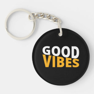 Porte-clefs Good Vibes Aesthétique Noir