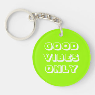 Porte-clefs Good Vibes seulement, Porte - clé blanc vert chart