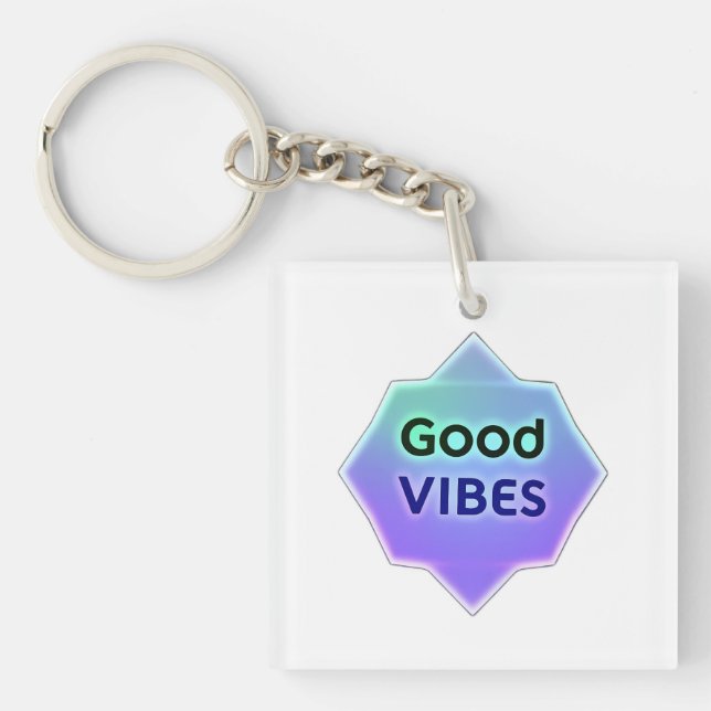 Porte-clefs "Good Vibes" Text on Gradient Star Shape (Devant)