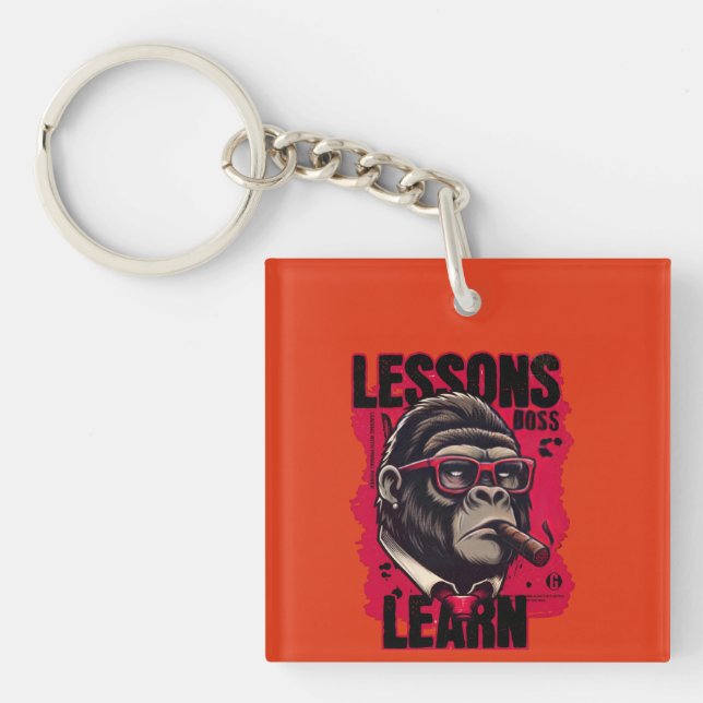 Porte-clefs Gorilla Boss Lessons Learn Keychain  (Devant)