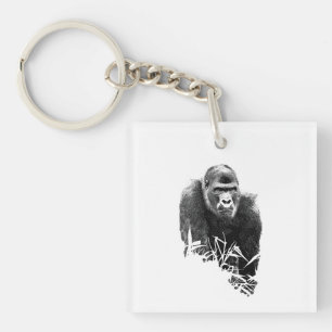 Porte-clefs Gorilla Lope Digital Outline Art