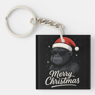 Porte-clefs Gorille Cool Noël Drôle Xmas Amoureux des Gorilles