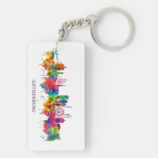 Porte-clefs Göteborg Suède Skyline (Dos)