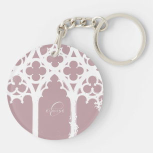 Porte-clefs Gothique Minimaliste Élégante Typographie Rose Pâl