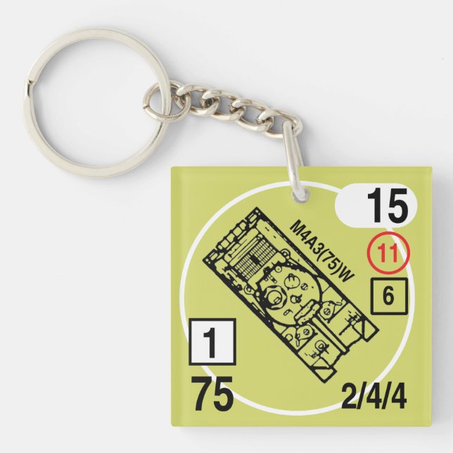 Porte-clefs Gousset de porte - clé d'ASL M4A3 (75) W (Devant)