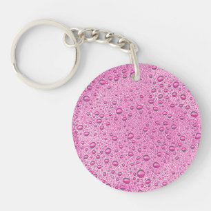 Porte-clefs gouttelettes d'eau roses chaudes