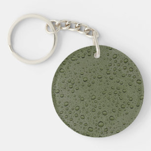 Porte-clefs gouttelettes d'eau verte d'olive