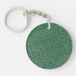 Porte-clefs gouttelettes d'eau vertes