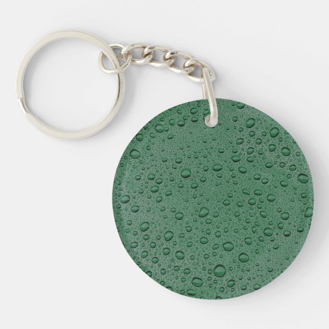 Porte-clefs gouttelettes d'eau vertes (Devant)