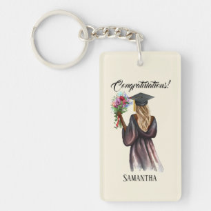 Porte-clefs Graduation d'aquarelle personnalisée (14)