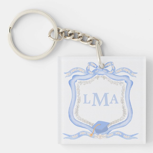 Porte-clefs Graduation du monogramme de Preppy Wedgewood (Devant)