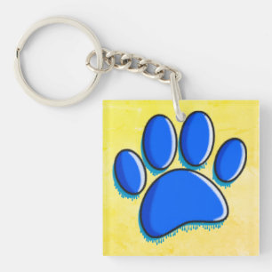 Porte-clefs Graffiti Art Chien Empreinte de patte