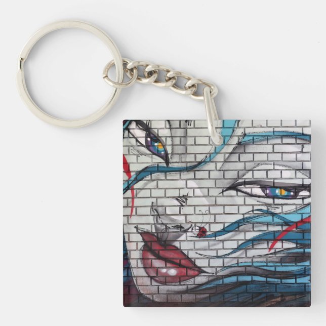 Porte-clefs Graffiti pour filles asiatiques (Devant)