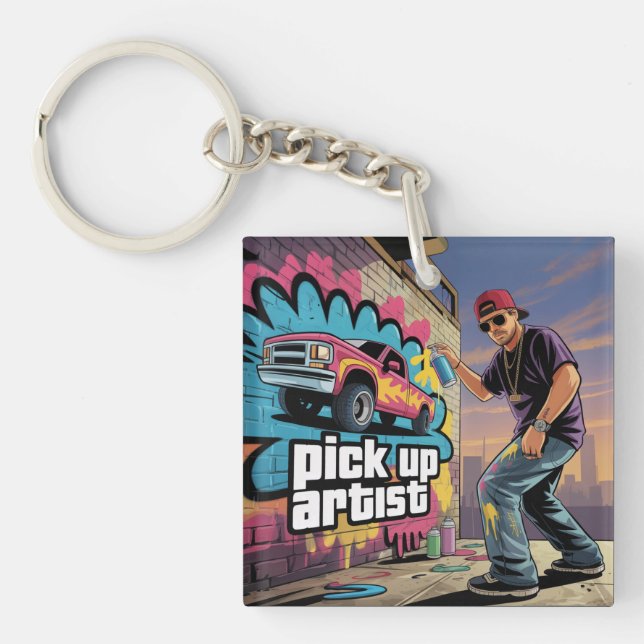 Porte-clefs Graffiti urbain et artiste de collecte (Devant)
