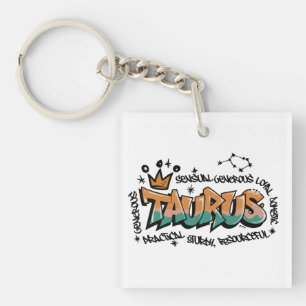 Porte-clefs graffiti zodiaque Taureau