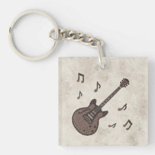 Porte-clefs Grains de café-Café-Guitare-Art du café-Musique-