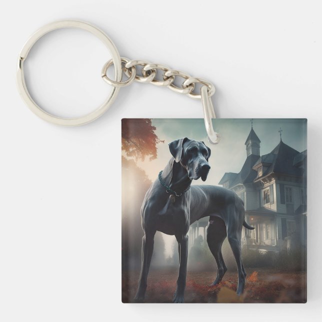 Porte-clefs Grand Danois Halloween Épouvantable (Devant)