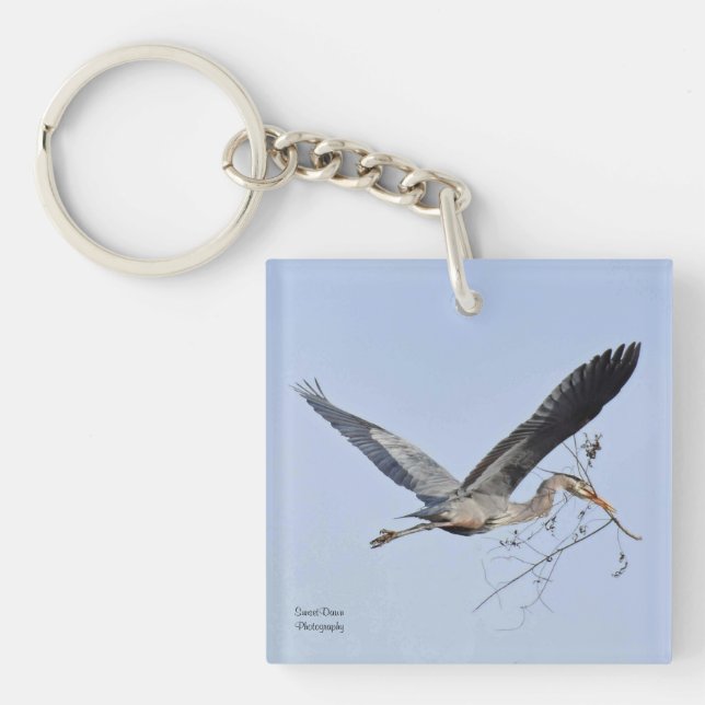 Porte-clefs Grand héron bleu     (Devant)