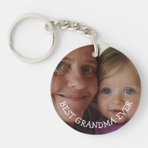Porte-clefs Grand-mère et petit-enfant personnalisé cadeau pho