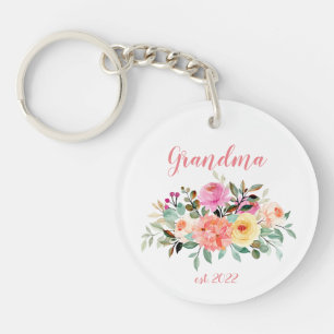 Porte-clefs Grand-mère PERSONNALISABLE Date - Première Grand-m