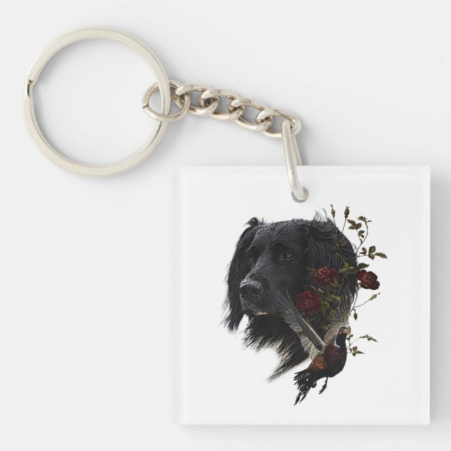 Porte-clefs Grand Munsterlander avec faisan (Devant)