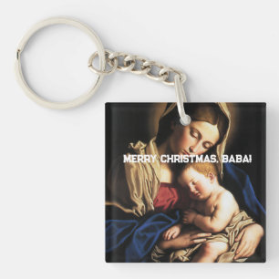 Porte-clefs Grand-parent Noël Photo Accent Coussin