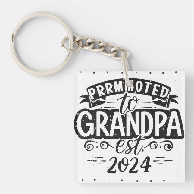 Porte-clefs grand-père est 2024, Promoted To Grandpa Est. 2024 (Devant)