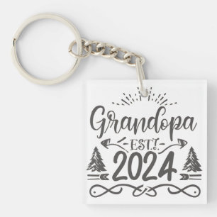 Porte-clefs grand-père est 2024, Promoted To Grandpa Est. 2024