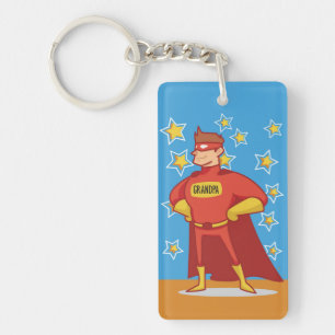 Porte-clefs Grand-père Superhero sur la Fête des pères