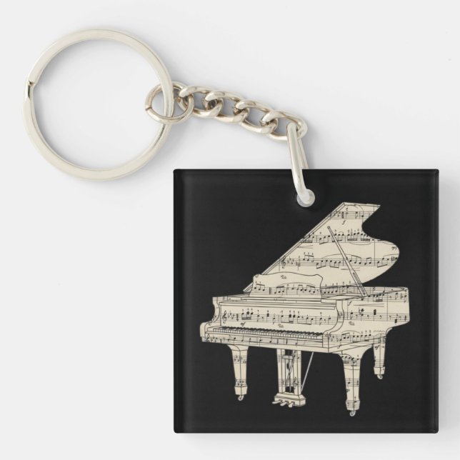 Porte-clefs Grand Piano and Music Notes  (Devant)