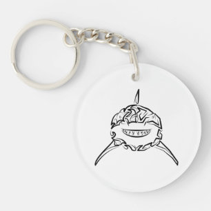 Porte-clefs Grand requin blanc de la tribu noire et blanche