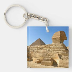 Porte-clefs Grand Sphinx de Gizeh avec la pyramide de Khafre -