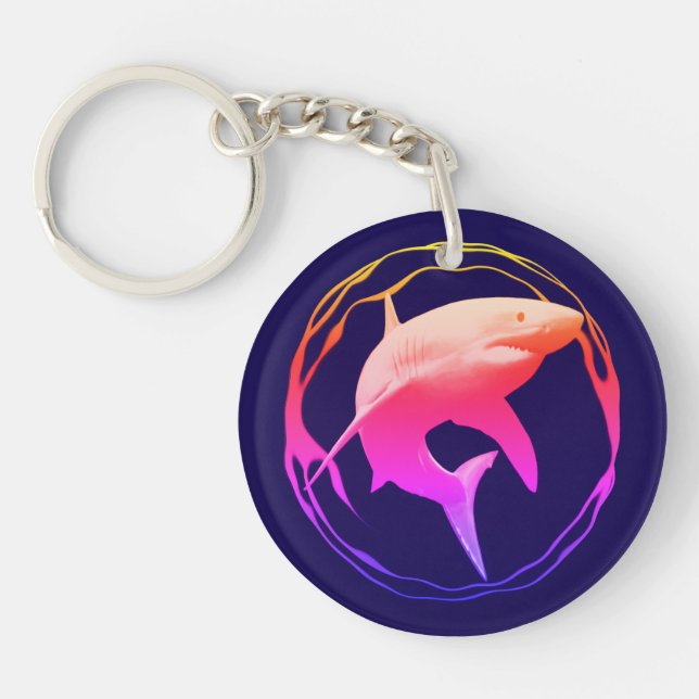 Porte-clefs Grande conception graphique de requins blancs (Devant)