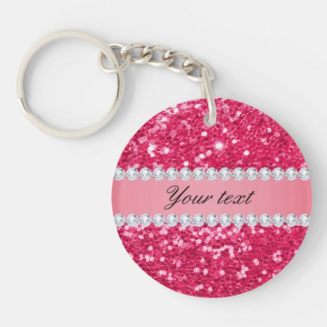 Porte-clefs Grandes parties scintillantes de Faux de roses (Devant)
