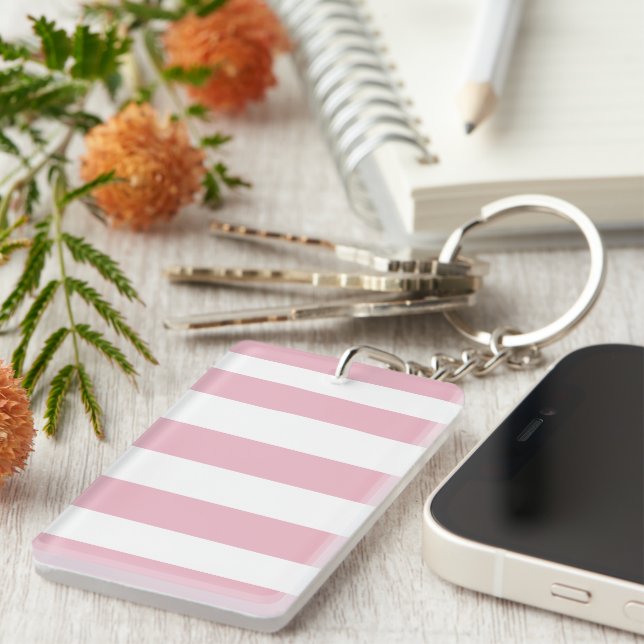 Porte-clefs Grandes Pink, Grandes Blances, Motif Gratté (Devant droit)