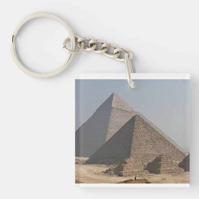 Porte-clefs Grandes Pyramides de Gizeh sous un ciel bleu clair (Devant)