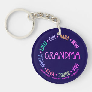 Porte-clefs GRANDMA Gigi Mimi Nana Fête des mères personnalisé