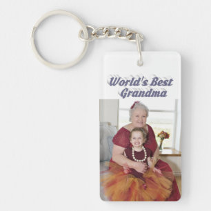 Porte-clefs Grandma Photo texte gris